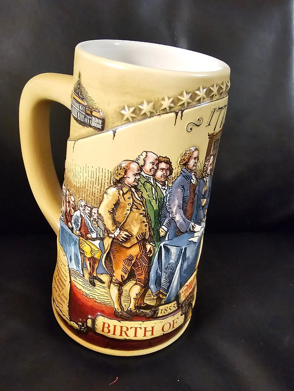 Miller High Life Birth of A Nation 1776 Licensed Collectibe Beer Stein EUC